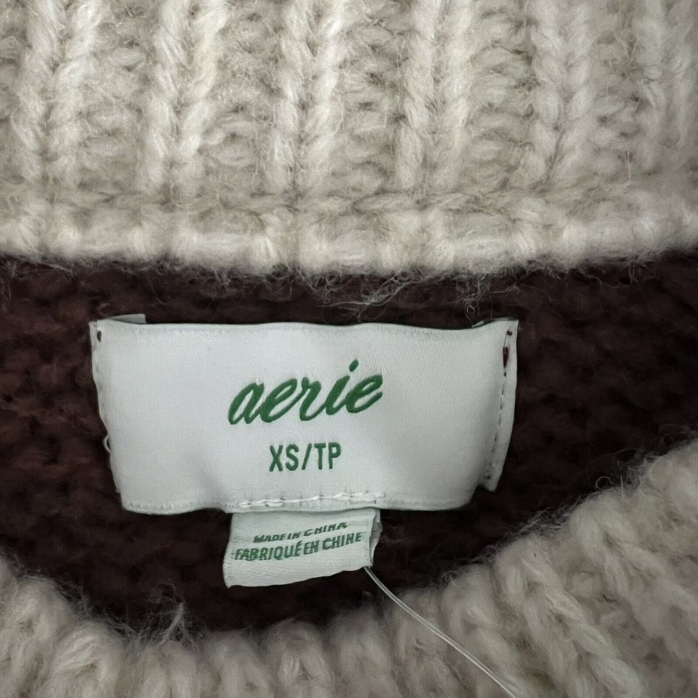 NWT‎ Aerie Womens Fair Isle Oversized Wool Blend Pullover Sweater Size XS - Picture 4 of 7